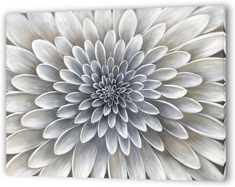 Large White Flower Wall Painting, 36x48IN