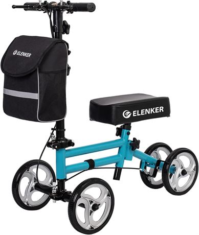 ELENKER Knee Scooter, Dual Braking System, Blue
