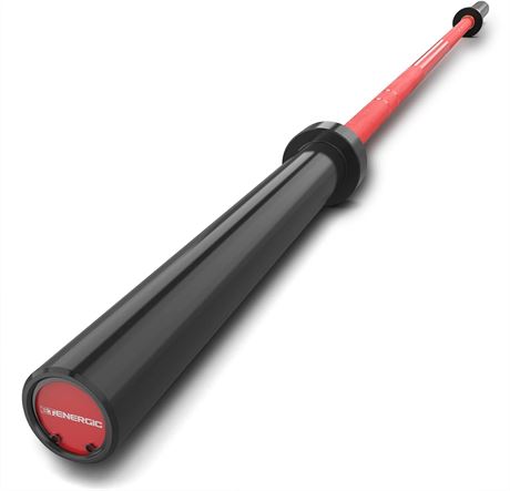 4FT 20KG Barbell, 700/1500-lbs, Red/Black