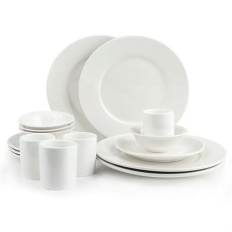 Kosbon 16-Piece Dinnerware Set for 4, White