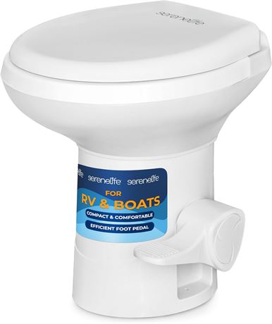 SereneLife RV Boat Marine Toilet: Gravity Flush
