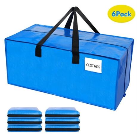 6 Pack 88L Large Moving Bags with Straps