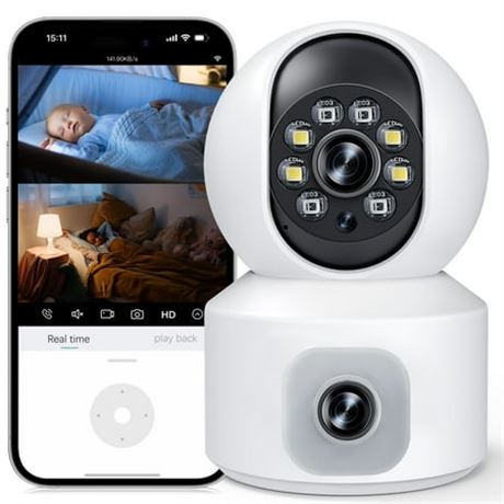 GPED Baby Monitor with Dual Cameras, 3K HD
