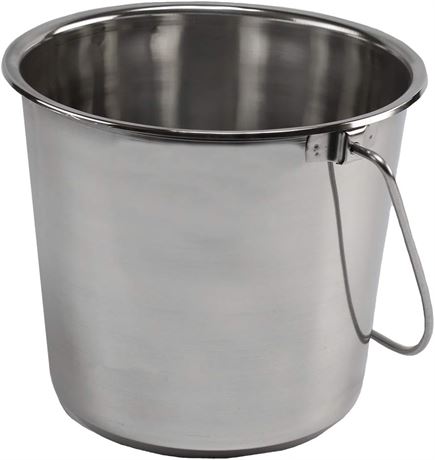 Grip Stainless Steel Bucket (4.5 Gallon)- Great for Pets, Cleaning, Food Prep -