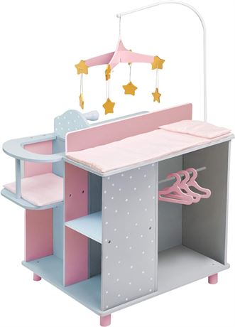 6-in-1 Baby Doll Station: Crib, Table, Chair