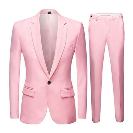 Medium CloudStyle Men's Two Piece Pink Dress Suit