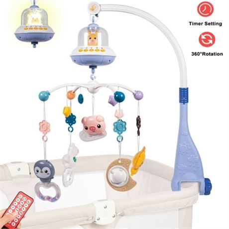 FEBFOXS Baby Mobile with Music, Blue