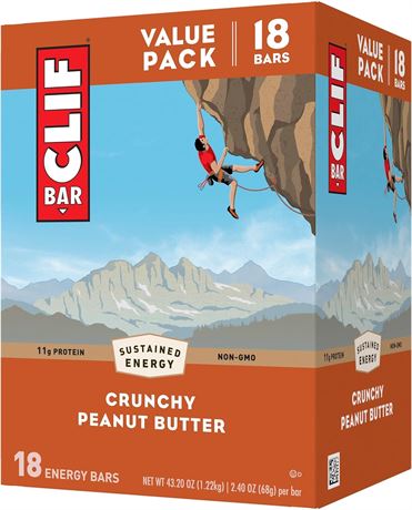 Clif Bar - Crunchy Butter, 2.4oz, 18 Pack