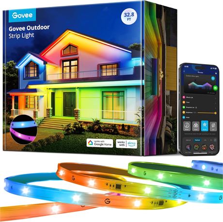 Dollar.Bid - Govee Outdoor LED Strip Lights, 32.8ft Smart Outdoor ...