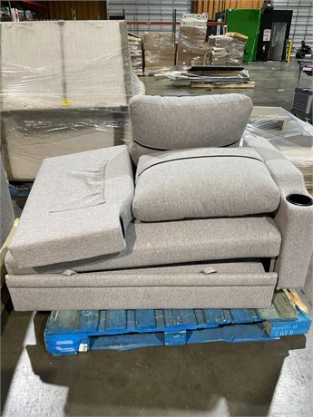 Incomplete gray love seat