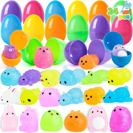 24 Pcs Mochi Squishy Toy Prefilled Easter Eggs