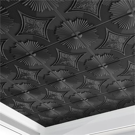 Art3d Ceiling Tiles 24x24" Black (12-Pack)