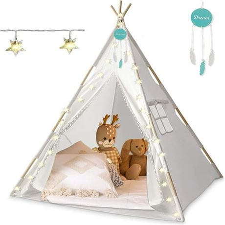 Orian Kids Teepee Tent with LED & Poms