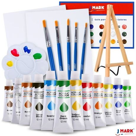 J MARK Acrylic Paint Kit, 8x10 in. Canvases