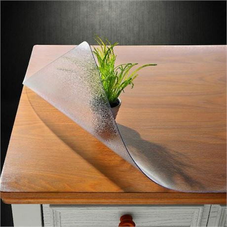 Custom 44 x 68 Inch Frosted Table Cover Protector, 1.5mm Thick Plastic Waterproo