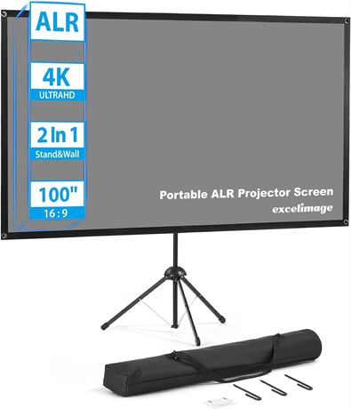 ALR Projector Screen 100 Inch 16:9, w/ Stand