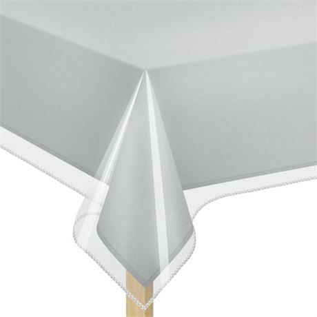 Clear Plastic Oval Table Cover, 60" x 90"