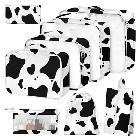 Livhil 8Pcs Packing Cubes for Travel (Cow)