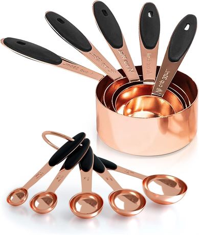 Copper 10pc Measuring Cups & Spoons Set