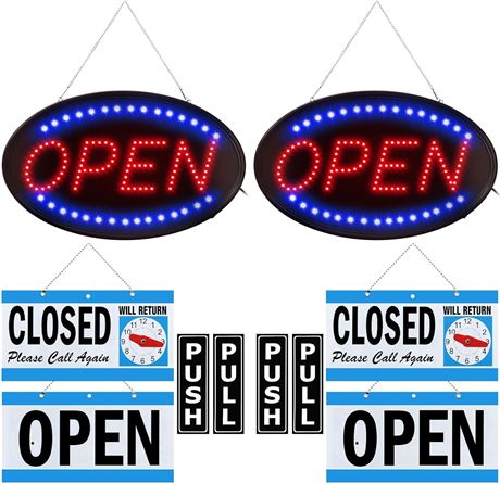 Retisee 2 Pcs LED Neon Open Sign, 23x14 Inch
