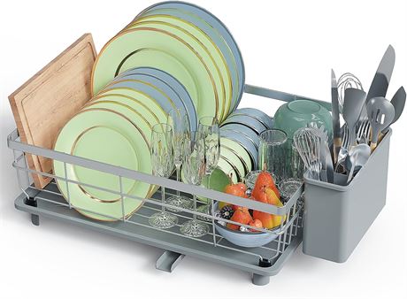 LIONONLY Dish Drying Rack with Drainboard