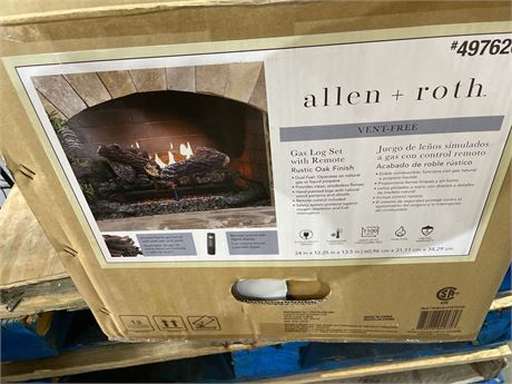 Allen +Roth 33000 btu gas fireplace logs