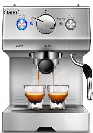 Gevi Espresso Coffee Machine,Espresso Machine with Steamer, Compact Semi Espress