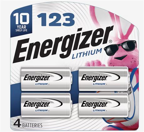 18 4-Pack Energizer Lithium 123 Camera Batteries