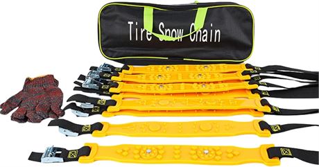 FrGmnt 10Pc Snow Tire Chains, 7.2-11.6in Width