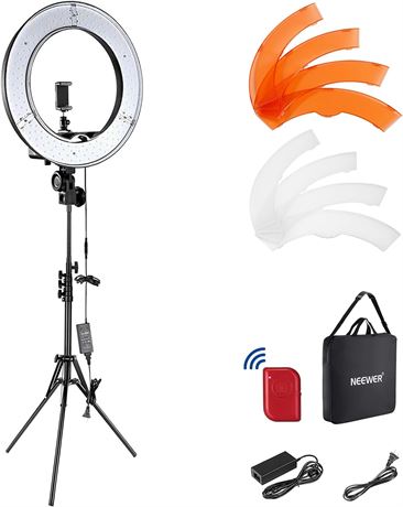 NEEWER 18" Ring Light Kit: 55W LED with Stand