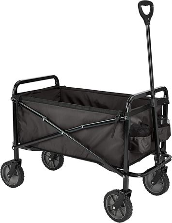 Collapsible Folding Wagon with Cover Bag, Black