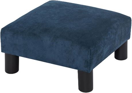 Joveco Ottoman, Small Navy Blue Upholstered