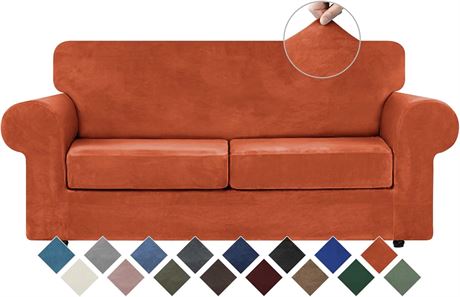Velvet Couch Covers - Medium Pumpkin