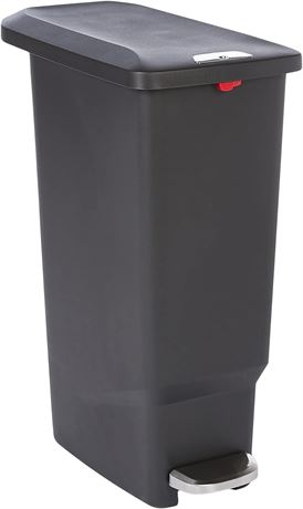 Black Kitchen Trash Can with Steel Pedal, 40L