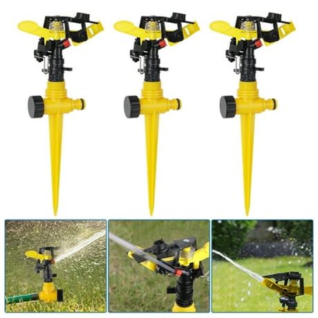 Blibly 3 Pack 360 Rotating Lawn Sprinklers