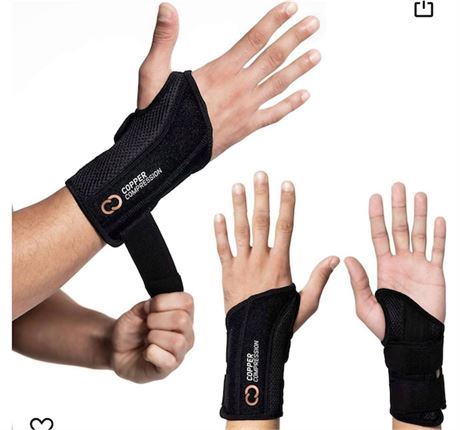 **Set Of 2** Copper Compression Wrist Brace - Copper Infused Adjustable Orthoped