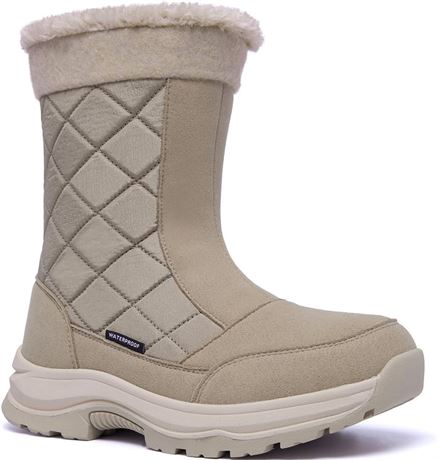Waterproof Women's Snow Boots, Size 7, black