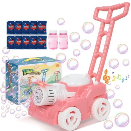 Bubble Mower for Kids, Pink & White