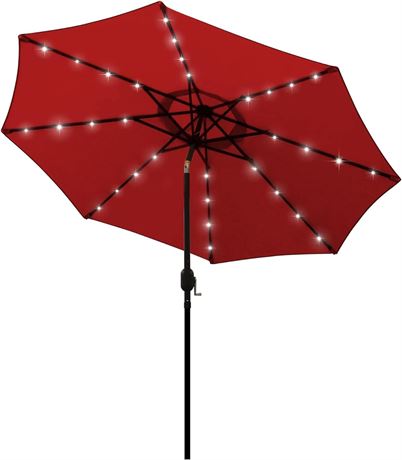 Blissun 9 ft Solar Umbrella, 32 LED Lighted