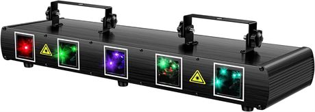 DJ Laser Lights, U`King 5 Beam RGBYC LED