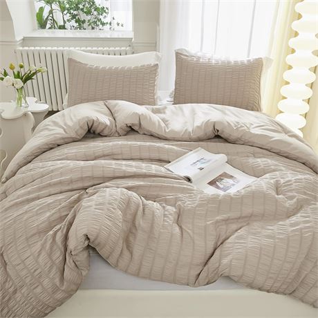 Khaki Comforter Set Queen 90"x90" 3pc
