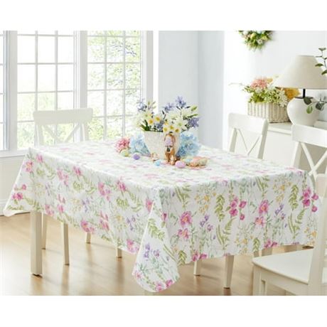 Newbridge Floral Vinyl Tablecloth, 60x102 Inch