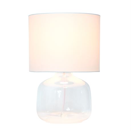 Clear/White Table Lamp with Fabric Shade