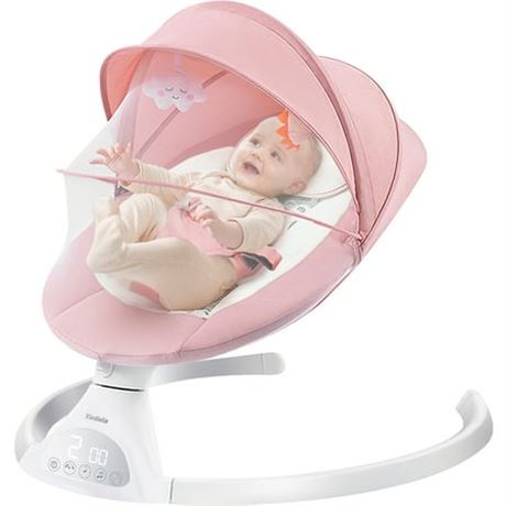 Yadala Bluetooth Baby Swing, Pink, 5 Gears