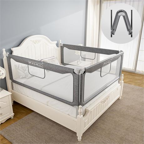 FAMILL 2024 Toddler Bed Rails 39in Twin Grey