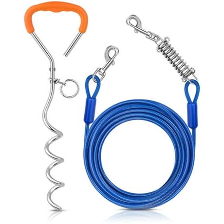 Petbobi 20ft Dog Tie Out Cable & Stake