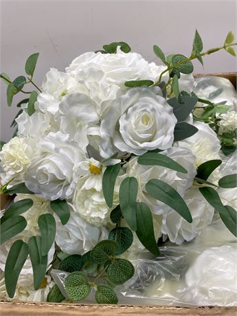 BLOSMON Artificial Flower Wedding Table Centerpieces 10 Pcs Large 13.7" White Fa