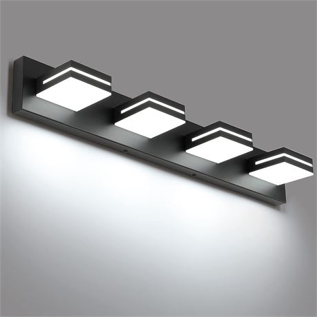 30-Inch LED Vanity Light, 4-Light, Matte Black