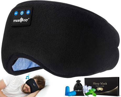 MUSICOZY Bluetooth Sleep Headband, Black
