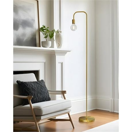 Arc Floor Lamp 64" Gold Metal for Bedroom